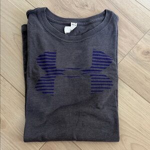 Under Armour Charcoal Tee with Navy Logo
